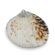 Pendentifs coquillage specials Coquille Saint-Jacques Ivoire marron cuivre-argenté