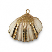 Pendentifs coquillage specials Coquille Saint-Jacques Blanc-doré