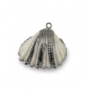 Pendentifs coquillage specials Coquille Saint-Jacques Blanc-argenté
