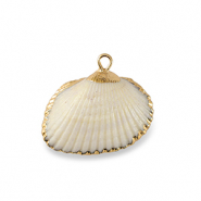 Pendentifs coquillage specials Coquille Saint-Jacques Blanc-doré
