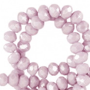 Perles &agrave; facettes 4x3mm disque Violet lilas doux-pearl shine coating
