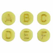 Perles lettres acryliques mélangées Jaune-doré