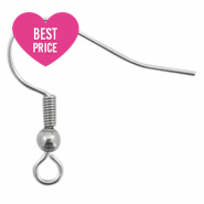 Appr&ecirc;ts en acier inox boucles d'oreilles crochet Argent&eacute; antique