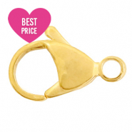 Appr&ecirc;ts en acier inox fermoir mousqueton 9mm Dor&eacute;