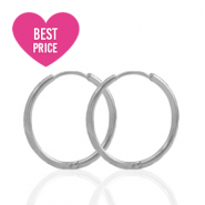 Boucles d'oreilles en acier inox cr&eacute;oles 17mm Argent&eacute;