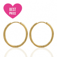 Boucles d'oreilles en acier inox cr&eacute;oles 15mm Dor&eacute;