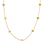 Colliers en acier Inox coeurs Dor&eacute;