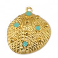 Breloques en métal DQ coquille Veraman Bleu-Doré (sans nickel)
