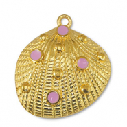 Breloques en métal DQ coquille Rose clair-Doré (sans nickel)
