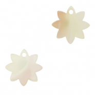 Pendentifs en r&eacute;sine fleur Beige