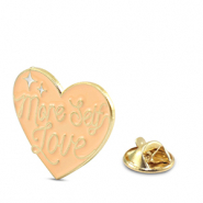 Pins cœur "More self love" Pêche clair-doré