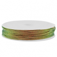 Fil macram&eacute; tress&eacute; 1mm Multicolore- orange vert m&eacute;tallique