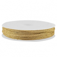 Fil macram&eacute; tress&eacute; 1mm Dor&eacute; fonc&eacute; m&eacute;tallique