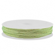 Fil macram&eacute; tress&eacute; 0,8mm Vert clair-dor&eacute; m&eacute;tallique
