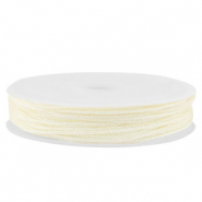 Fil macram&eacute; tress&eacute; 0,8mm Blanc cass&eacute; m&eacute;tallique