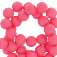 Perles acryliques 6 mm Rose n&eacute;on
