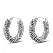 Boucles d'oreilles / puces en acier Inox Argent&eacute;