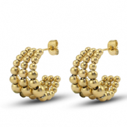 Boucles d'oreilles / puces en acier Inox Dor&eacute;