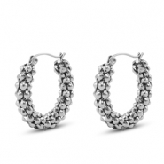 Boucles d'oreilles / puces en acier Inox Argent&eacute;