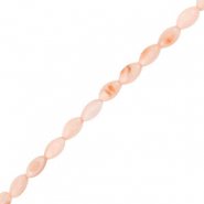 Perles coquillage ovale Rose-sable marron