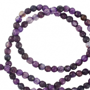 Pierres naturelles Agate 3mm facett&eacute;es Violet fonc&eacute;