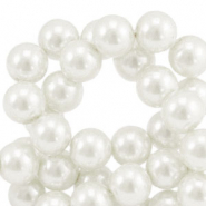 Perles en verre cirées 8mm Blanc