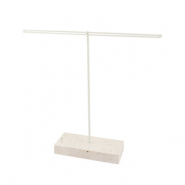 Pr&eacute;sentoir bijoux pour boucles d'oreilles Natural-blanc cass&eacute;