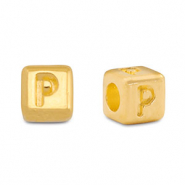 Perles alphabet en métal DQ P Doré (sans nickel)