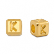 Perles alphabet en métal DQ K Doré (sans nickel)