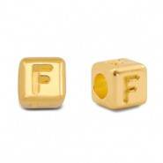 Perles alphabet en métal DQ F Doré (sans nickel)