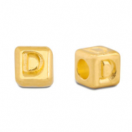Perles alphabet en métal DQ D Doré (sans nickel)