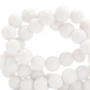 Perles en verre 6 mm opaque Blanc