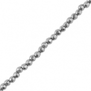 Perles h&eacute;matites facett&eacute;es ronde 2mm Argente
