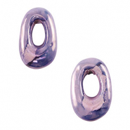 Perles en c&eacute;ramique DQ grecque ovale Bleu violet