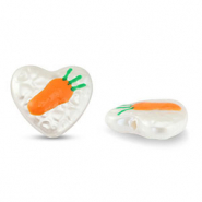 Perles acryliques coeur avec carotte Perle-orange-vert