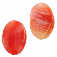 Pierres semi-pr&eacute;cieuses ovale orange rouge opal