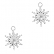 Breloques en acier Inox soleil Argent&eacute;