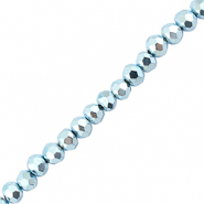 Perles à facettes 4x3mm disque Bleu clair métallique