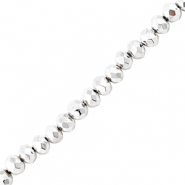 Perles &agrave; facettes 4x3mm disque Argent&eacute; m&eacute;tallique