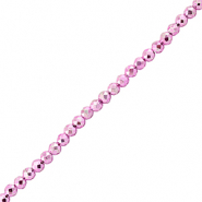 Perles &agrave; facettes 2mm rondes Fuchsia rose m&eacute;tallique