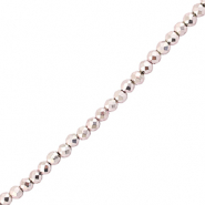 Perles &agrave; facettes 2mm rondes Rose clair m&eacute;tallique