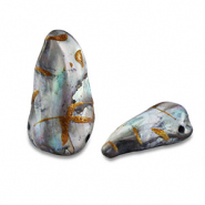 Perles d'eau douce irr&eacute;guli&egrave;res Gris fonc&eacute;-marron