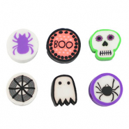 Perles en polym&egrave;re Halloween Multicolore Orange-noir-blanc