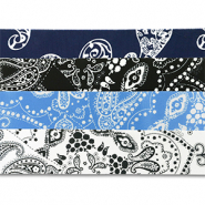 M&eacute;lange de 4 bandanas Bleu fonc&eacute;-noir-bleu clair-blanc