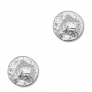 Breloques en acier Inox connecteur rond Argent&eacute;