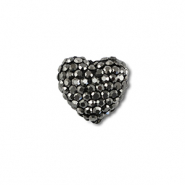 Perles boh&egrave;me coeur Anthracite