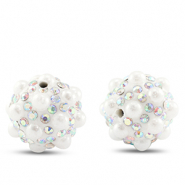 Perles boh&egrave;me rond Blanc