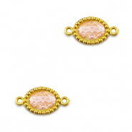 Connecteurs en acier Inox zirconium ovale Dor&eacute;-orange clair