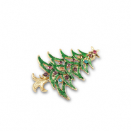 Broches sapin de Noël Doré-vert-multicolor