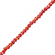 Perles &agrave; facettes 3x2mm disque Heishi Rouge